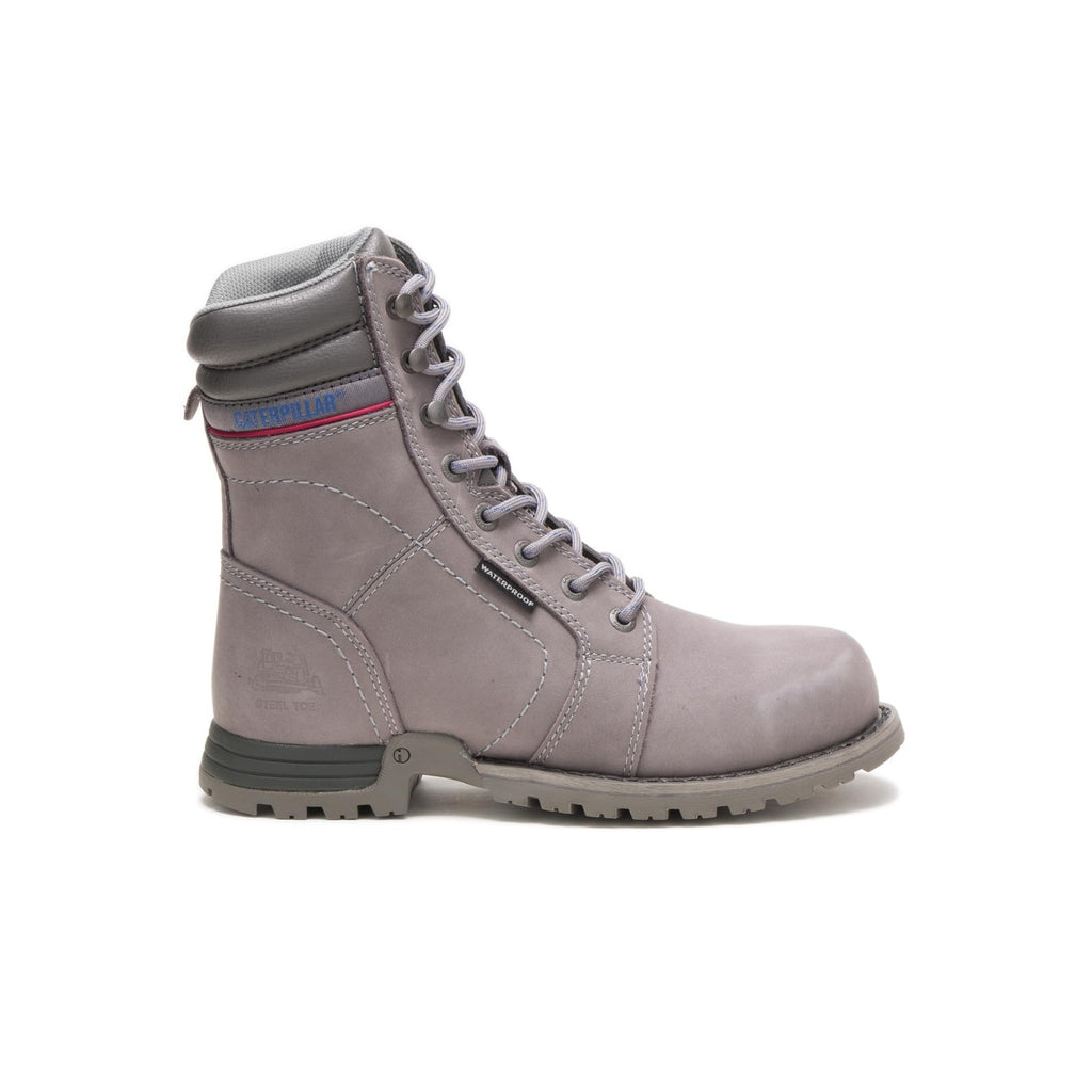 Cat Footwear Women's Echo Waterproof Steel Toe Work Boot, Frost Grey, 9W
