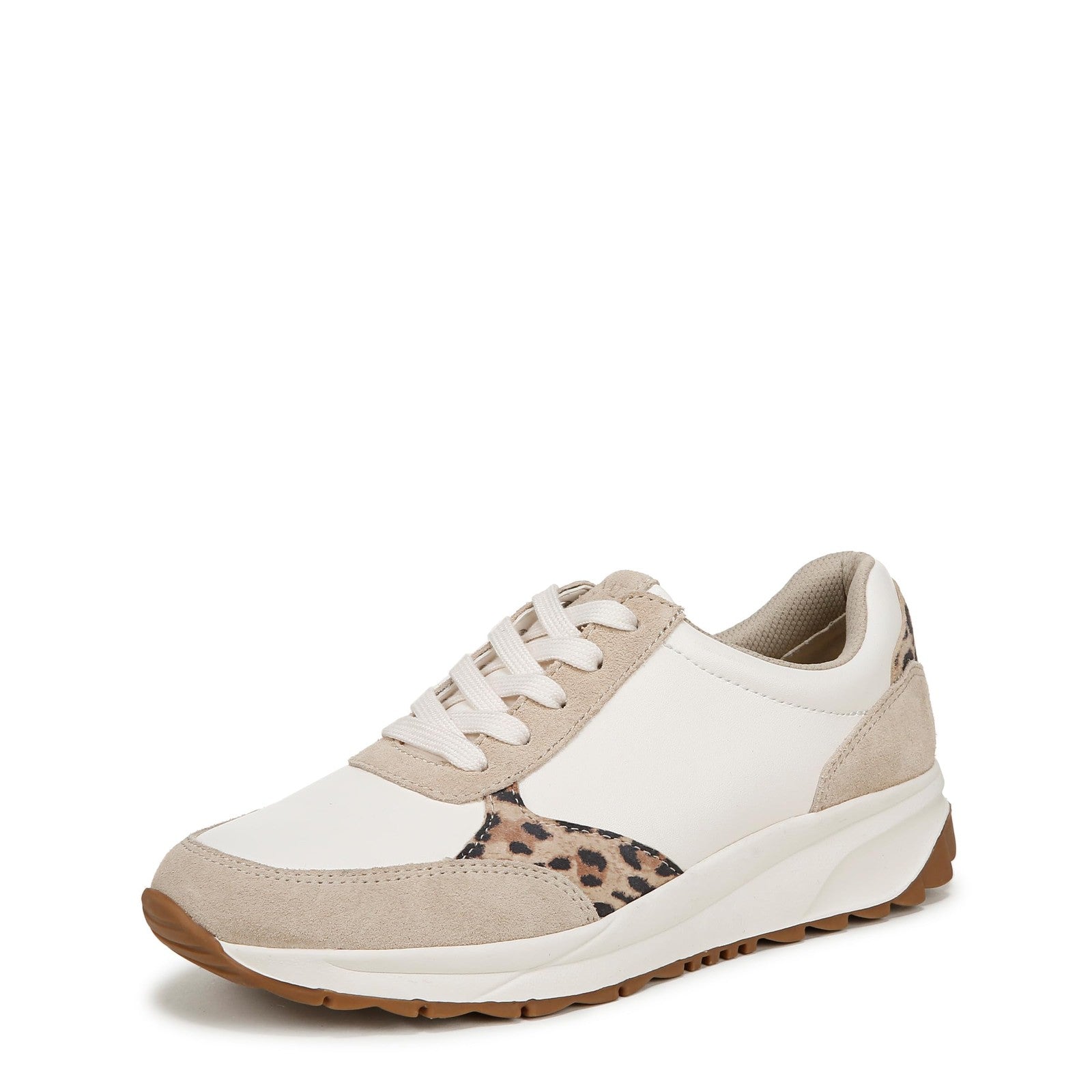 Naturalizer Shay Lace Up Fashion Sneakers 11W Leather White/Leopard