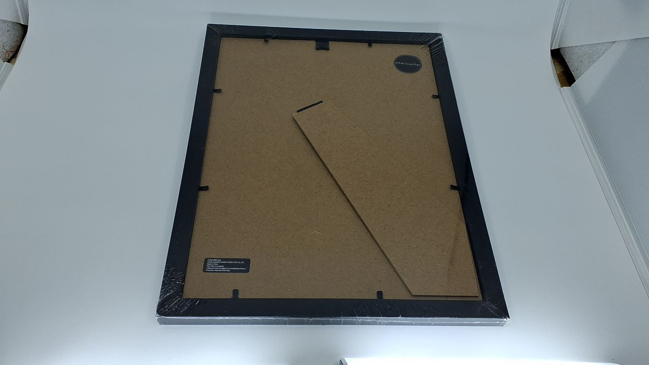 11x13 Black Picture Frame w/ Mat for 8x10 - Shatter Resistant Glass