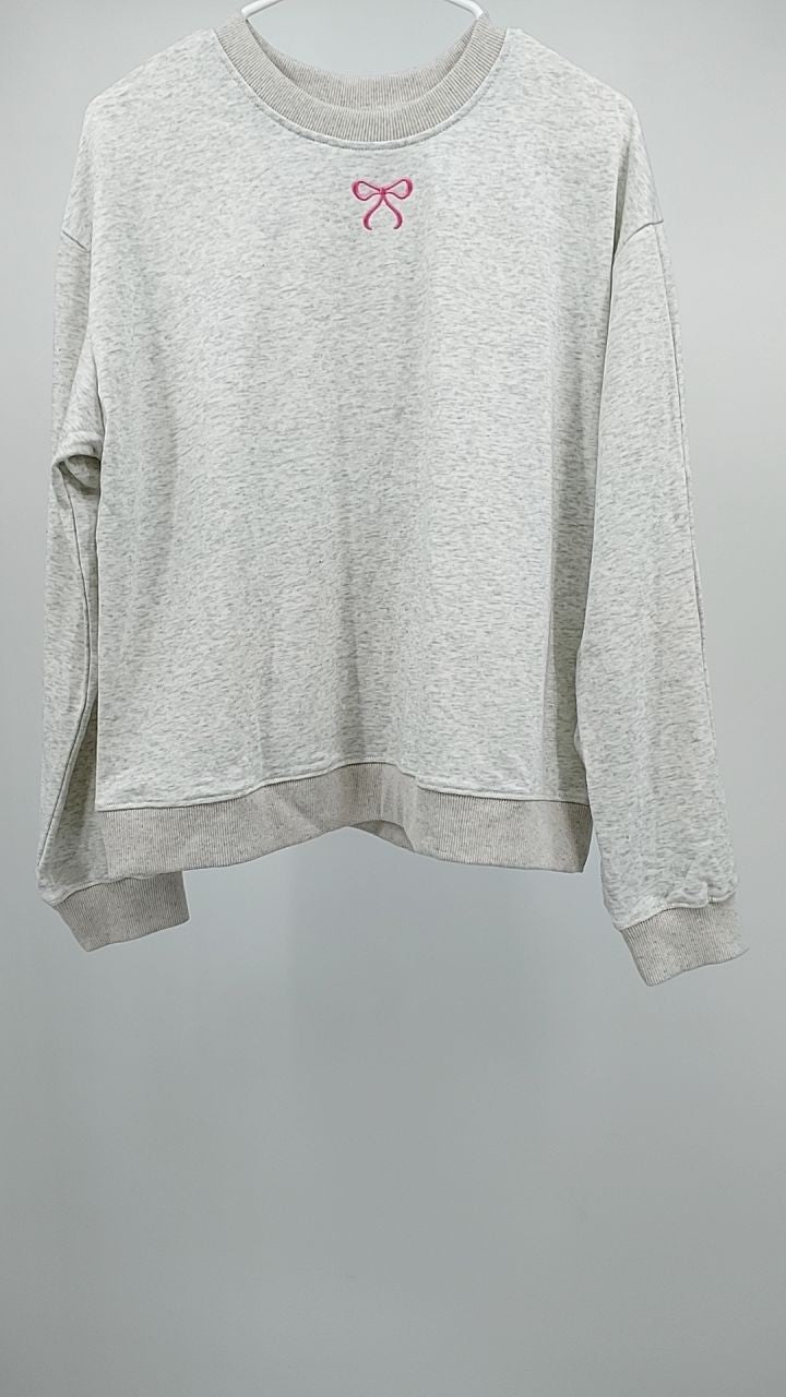 Bow Embroidered Round Neck Top and Shorts Set