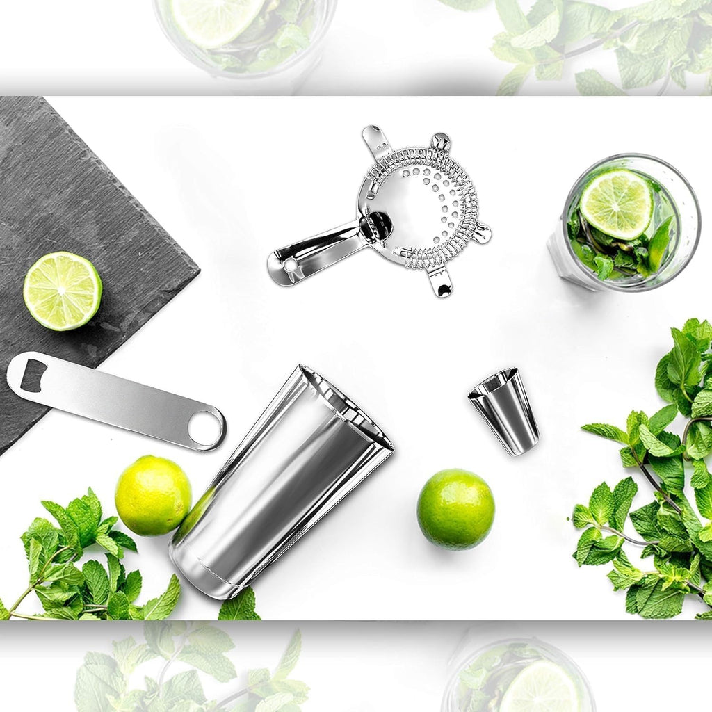 15 Piece Stainless Steel Cocktail Shaker Set w/ Pourers & Bar Tools