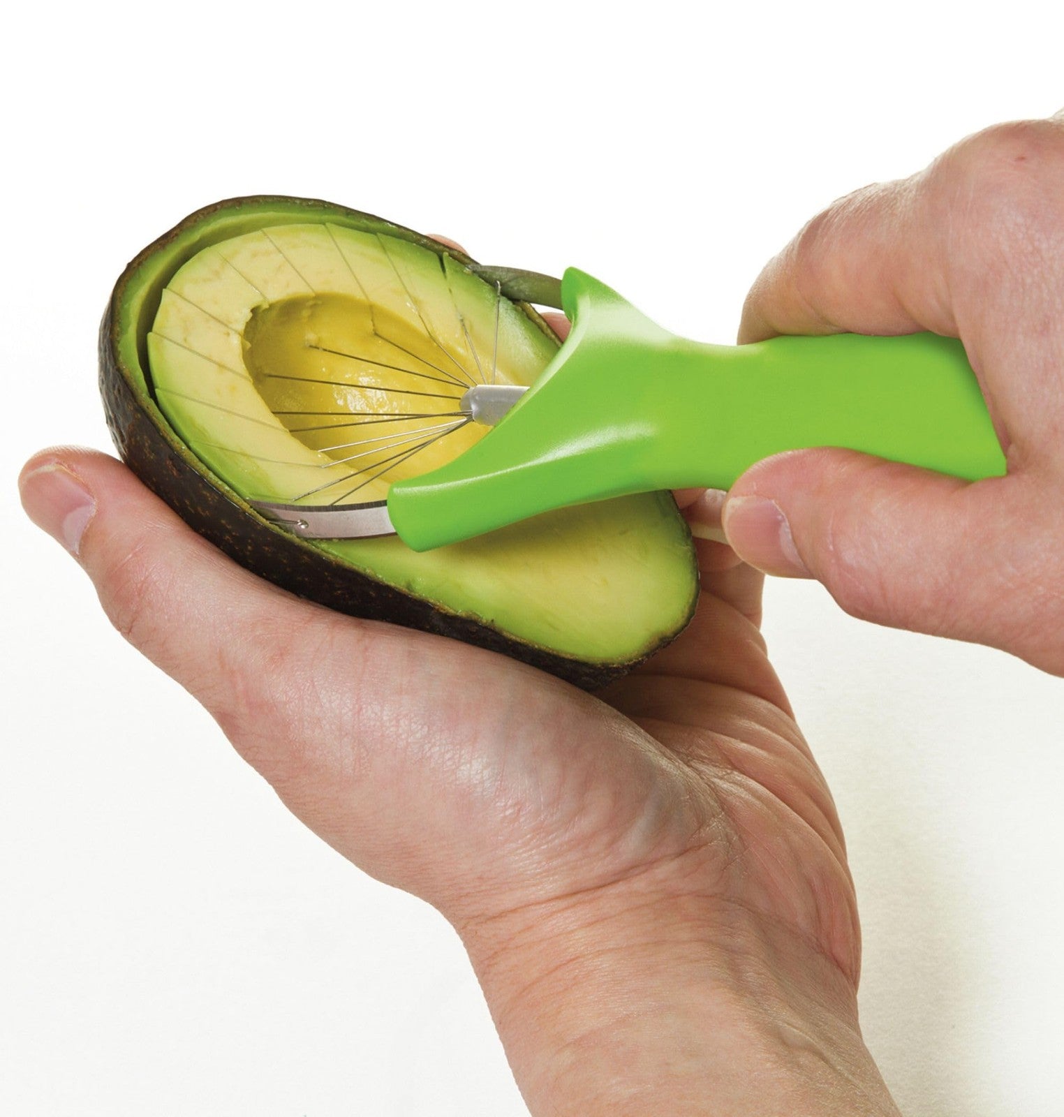Avocado Slicer w/ Stainless Steel Blades & Ergonomic Handle - Green