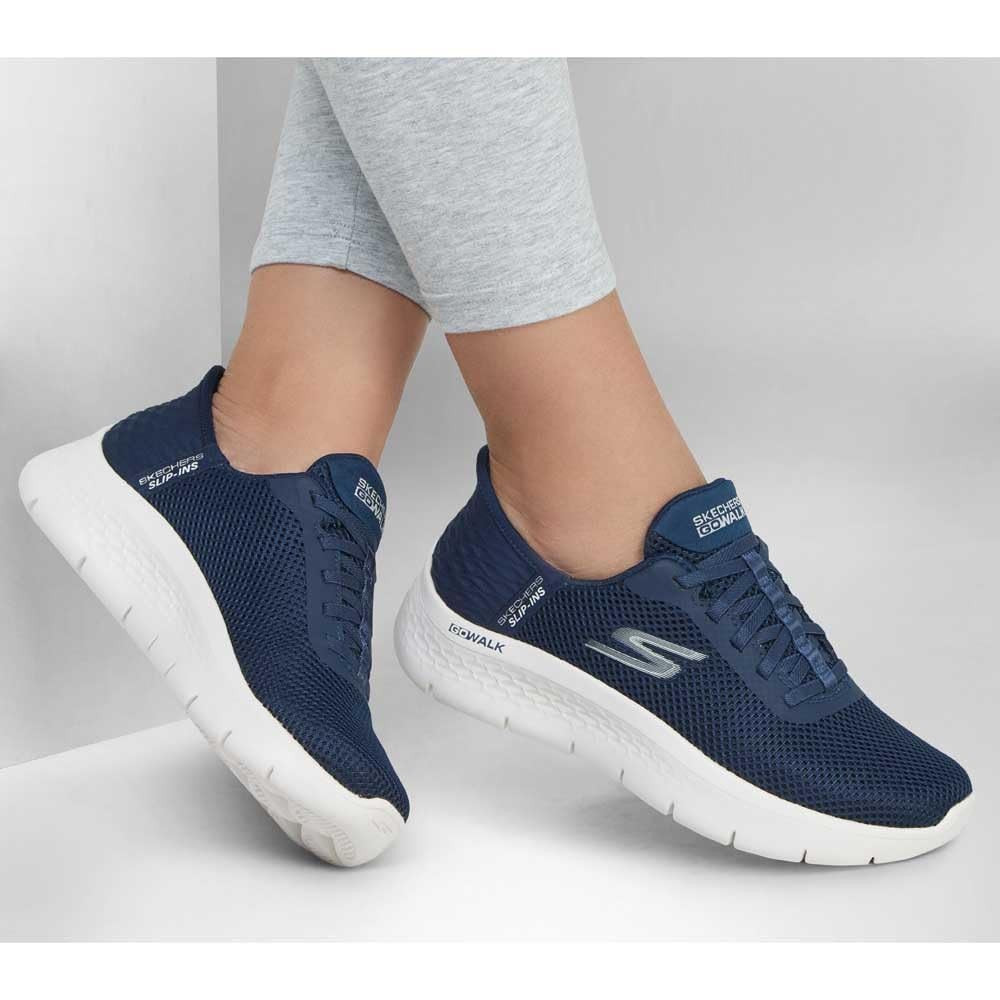 Skechers Women's Go Walk Flex Slip-Ins, Athletic Mesh, Navy/White, 8.5