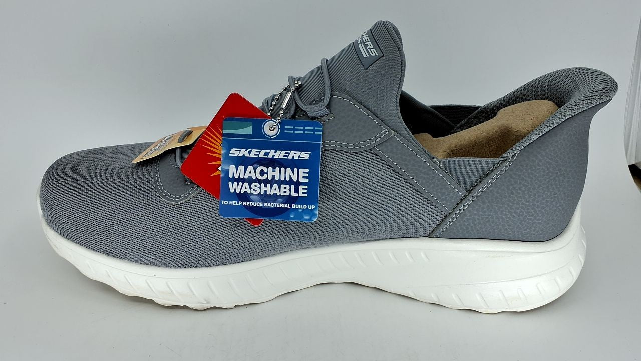Skechers Men's Hands Free Slip-ins Bobs Squad Chaos - Daily Hype, Grey, 12