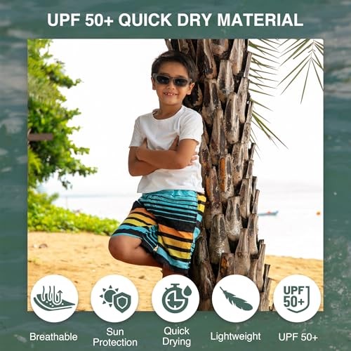 Kanu Surf Big Boys Echo Quick Dry Beach Swim Trunk, Echo Aqua, Large (14/16)