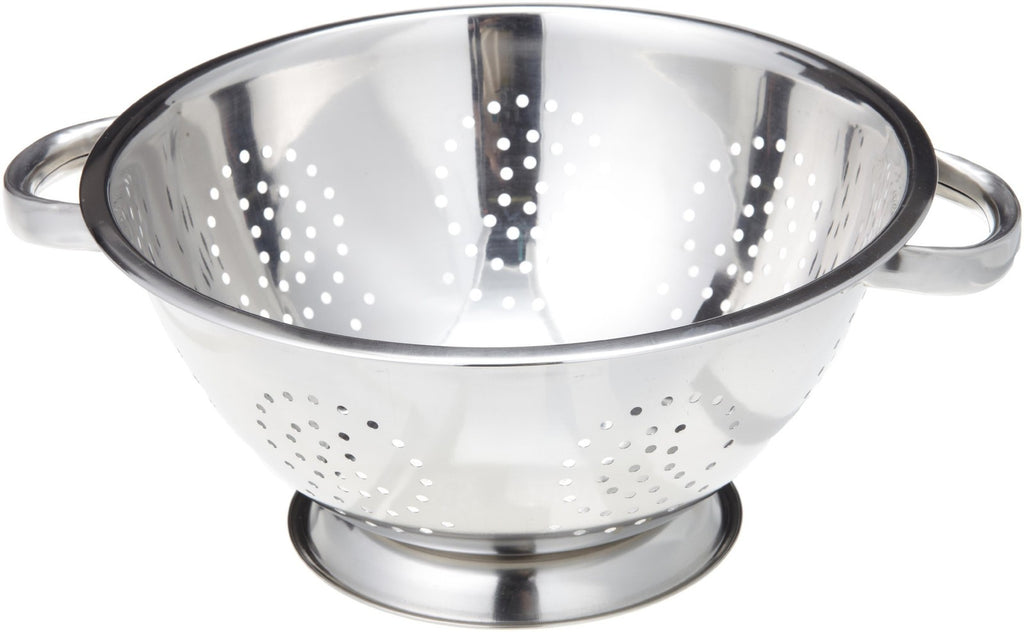 5Qt Stainless Steel Colander - Heavy Duty, Easy Grip, Dishwasher Safe