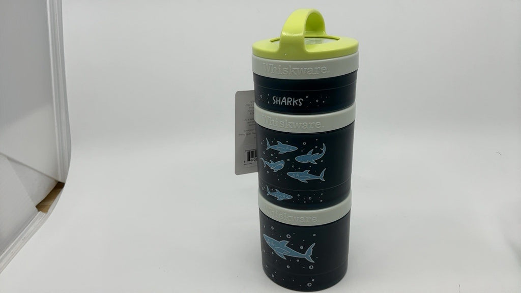 Whiskware Snack Cups Set, 3 Stackable, Travel-Friendly, Sharks