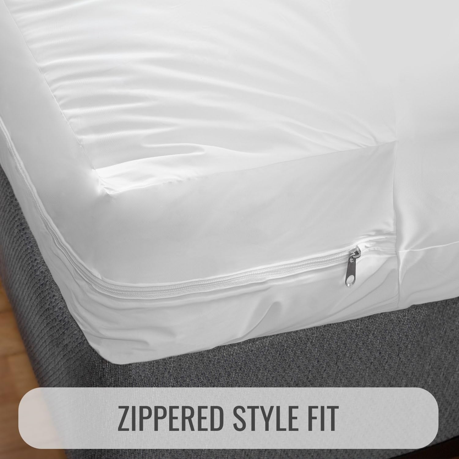 Durable Twin XL Zippered Mattress Cover, Waterproof for College Dorms