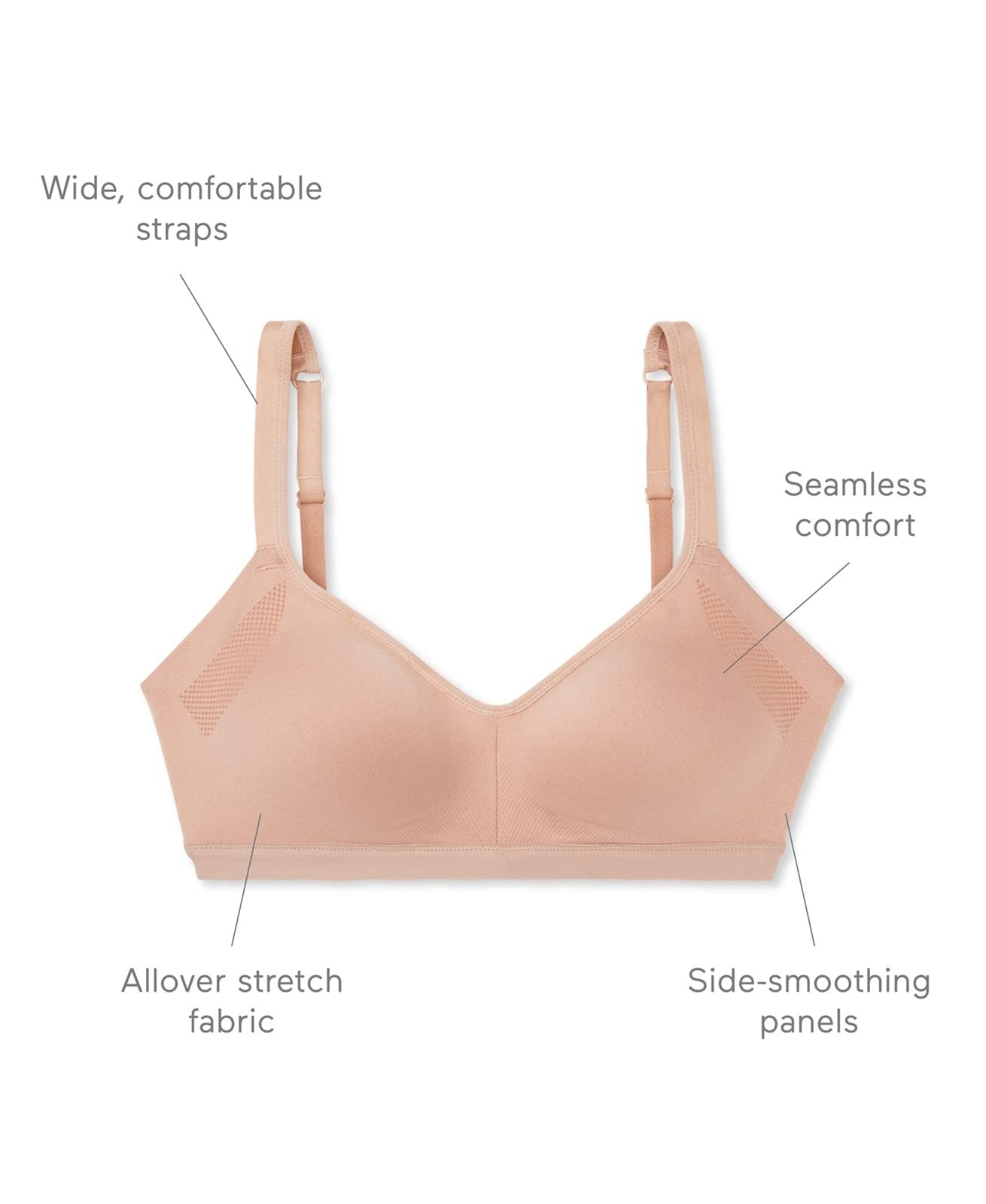 Warner's Easy Does It Wireless Comfort Bra, White, Large, Seamless
