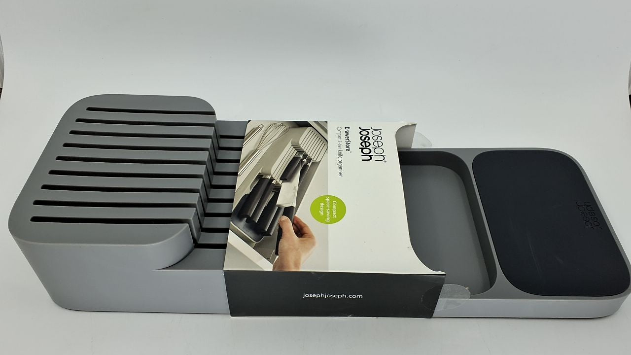 Joseph Joseph 9-Knife Drawer Organizer, Grey, Compact Design