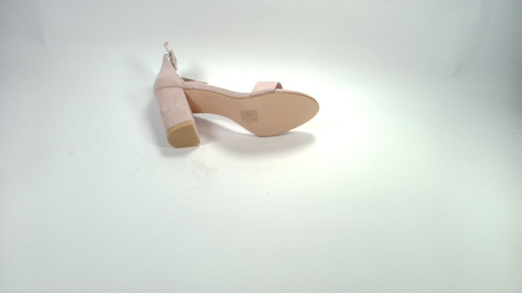 Allegra K Women's High Chunky Heel Ankle Strap Light Pink Heels Sandals 5.5 M US