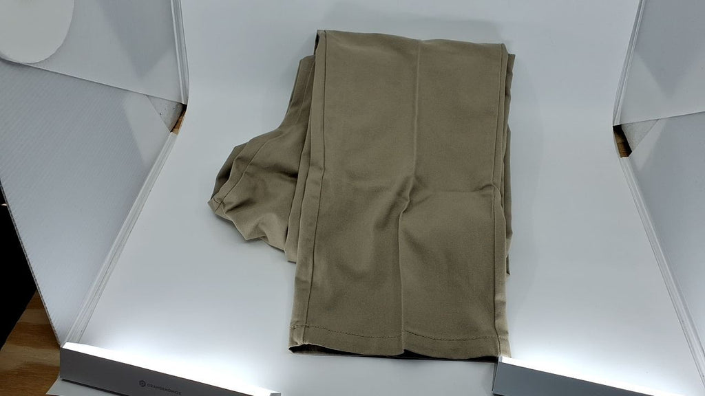 Slim-Fit Flat-Front Chino Pants, Khaki Beige, 40W x 34L, Cotton Blend