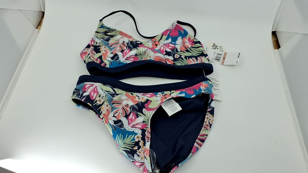 Girls' Roxy Bikini Swimsuit Set, Indigo Moody, Size 12, Quick-Dry
