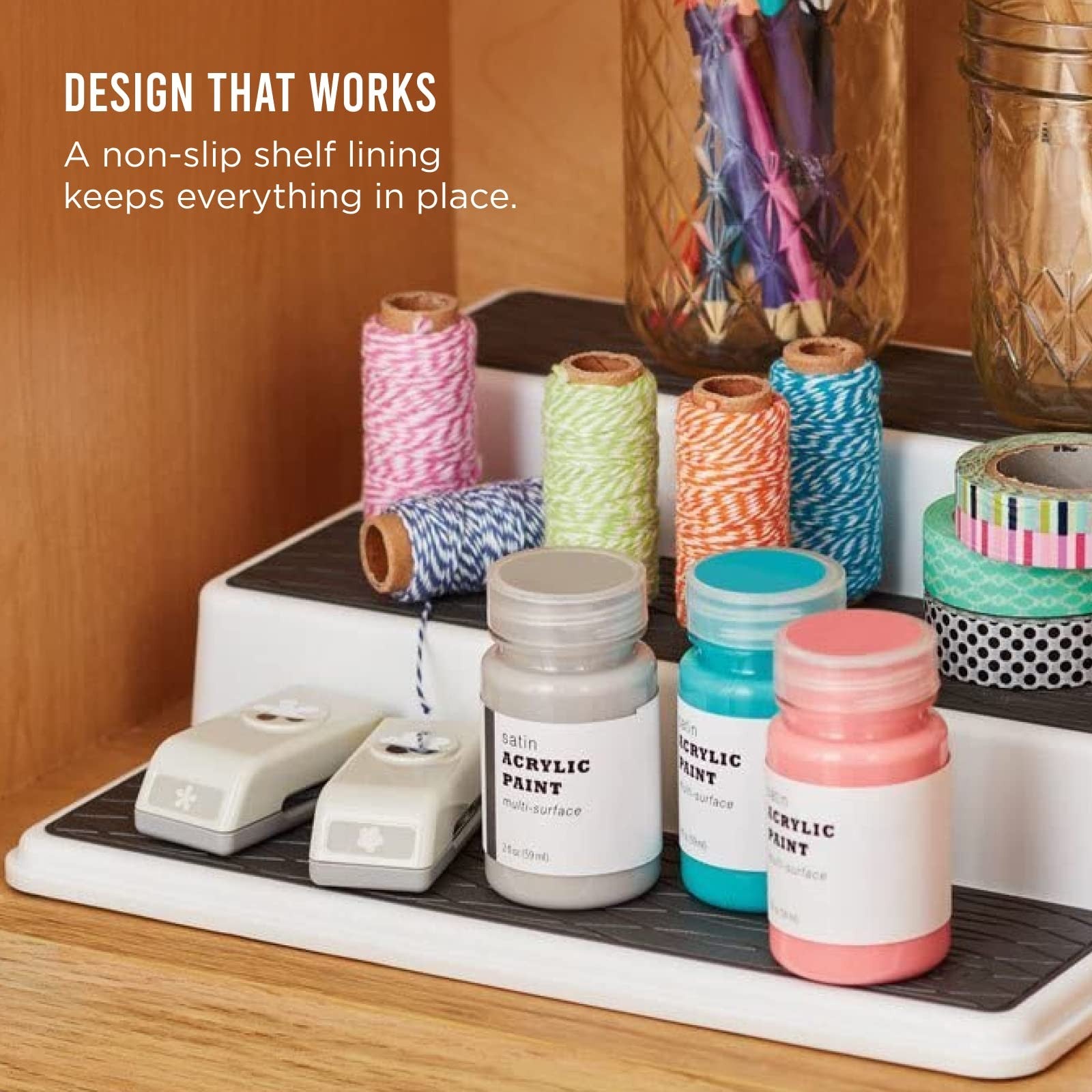 Copco 3-Tier Spice Organizer, 10-Inch Non-Slip Shelf for Cabinets