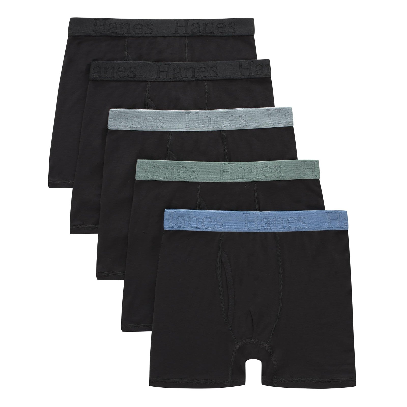 Hanes Ultimate Boys' Boxer Briefs, Black, 5-Pack, Moisture-Wicking