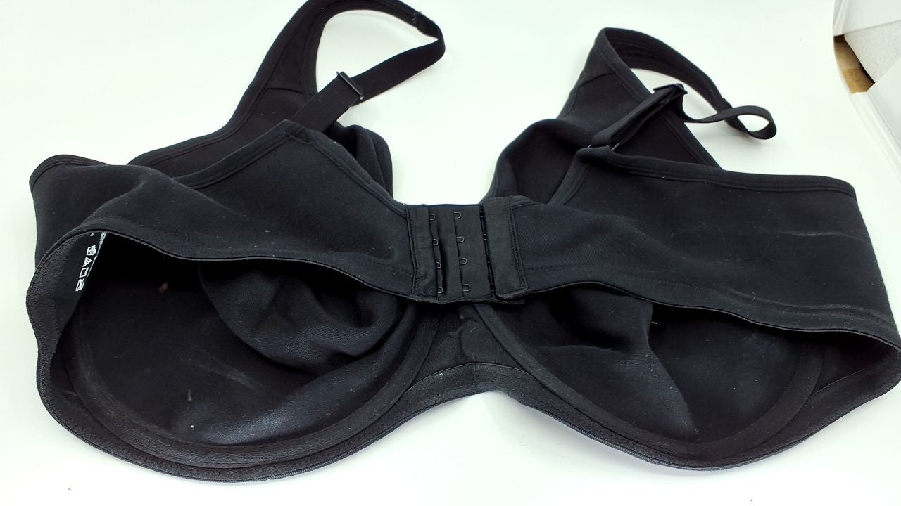 Fruit of the Loom Plus-Size Unlined Underwire Bra 46DD Black Cotton