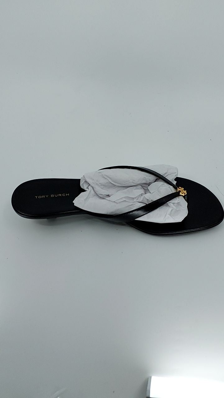 Tory Burch Women's Capri Low Heel Sandal 35mm Heeled, Perfect Black/Gold, 9.5