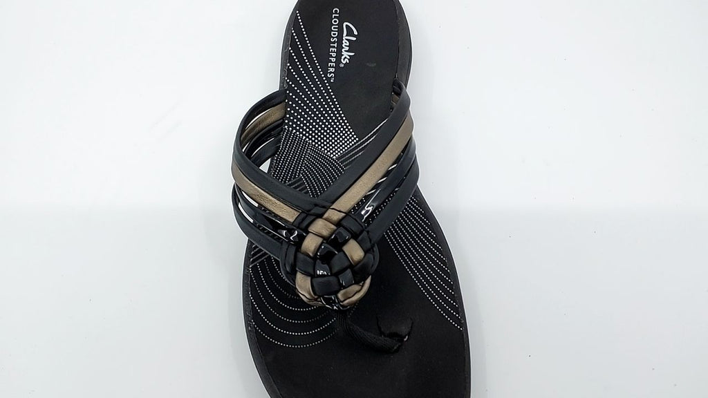 Clarks Women's Breeze Coral Flip-Flop, Black Combi, 9 Medium US