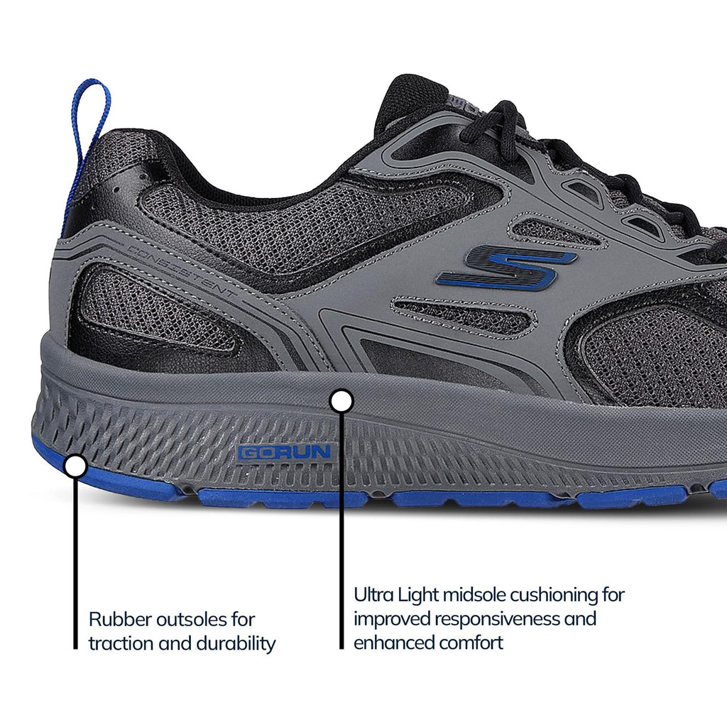 Skechers Men's 11 GOrun Consistent Running & Walking Shoe, Charcoal/Blue