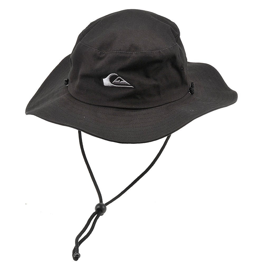 Black Cotton Floppy Visor Hat, Quiksilver, L-XL, Sun Protection