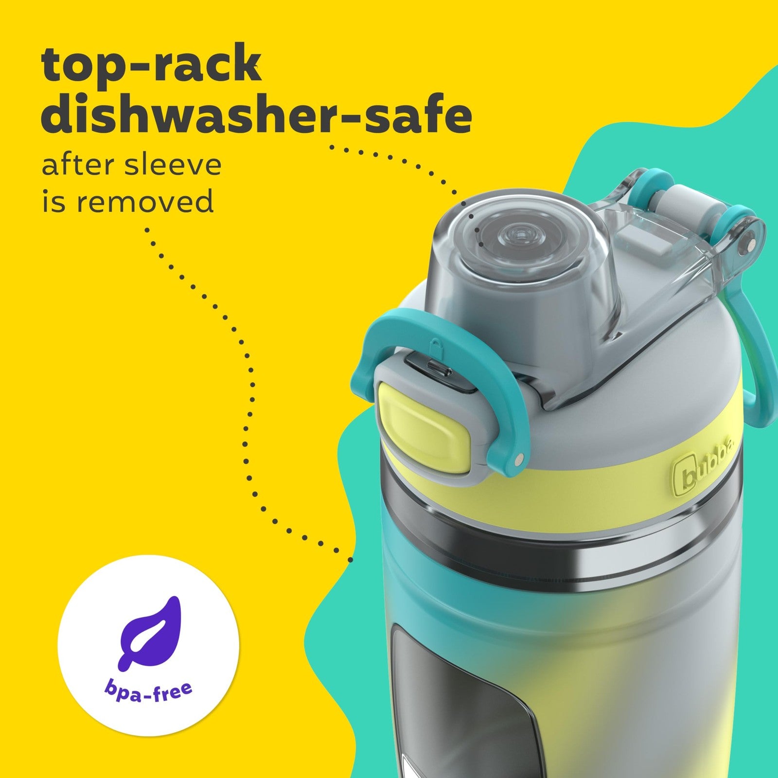 Bubba Kids Flo 16oz Water Bottle 2-Pack w/ Silicone Sleeve Light Stone Tie Dye