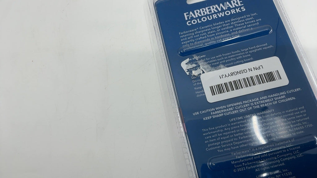 Farberware Ceramic 5-inch Utility Knife with Custom-Fit Blade Cover