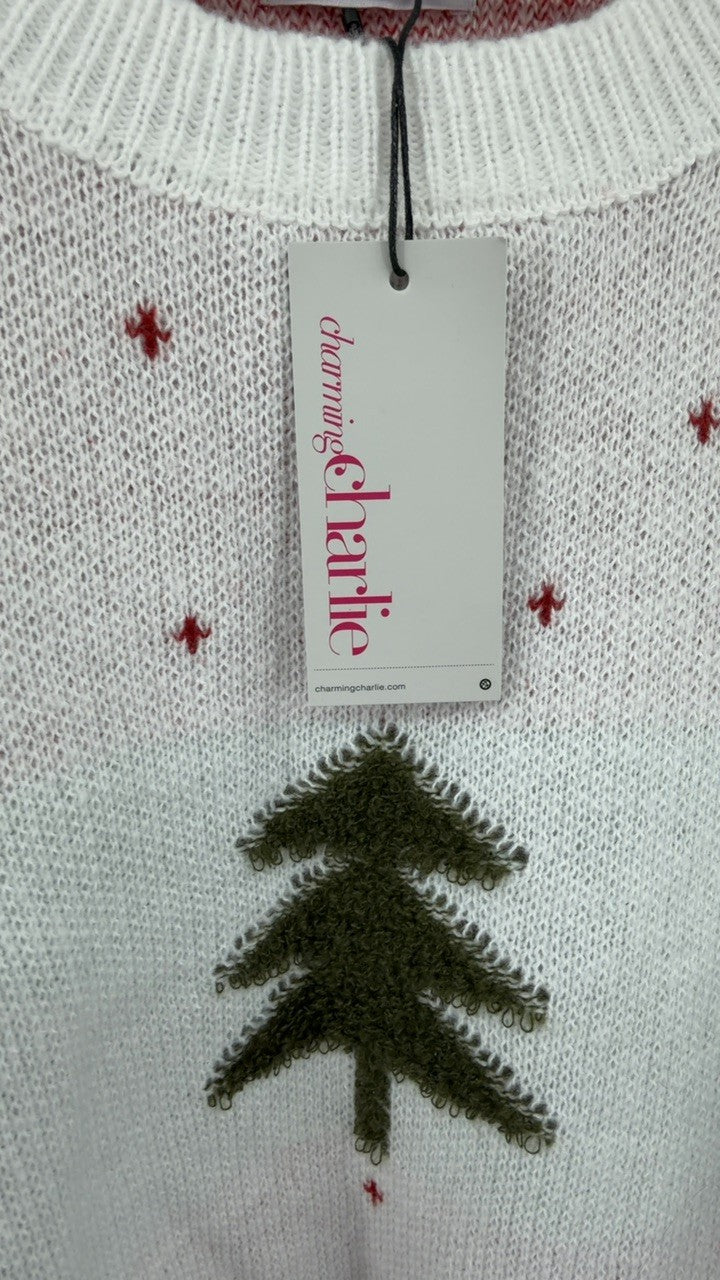 Christmas Tree Pattern Round Neck Sweater