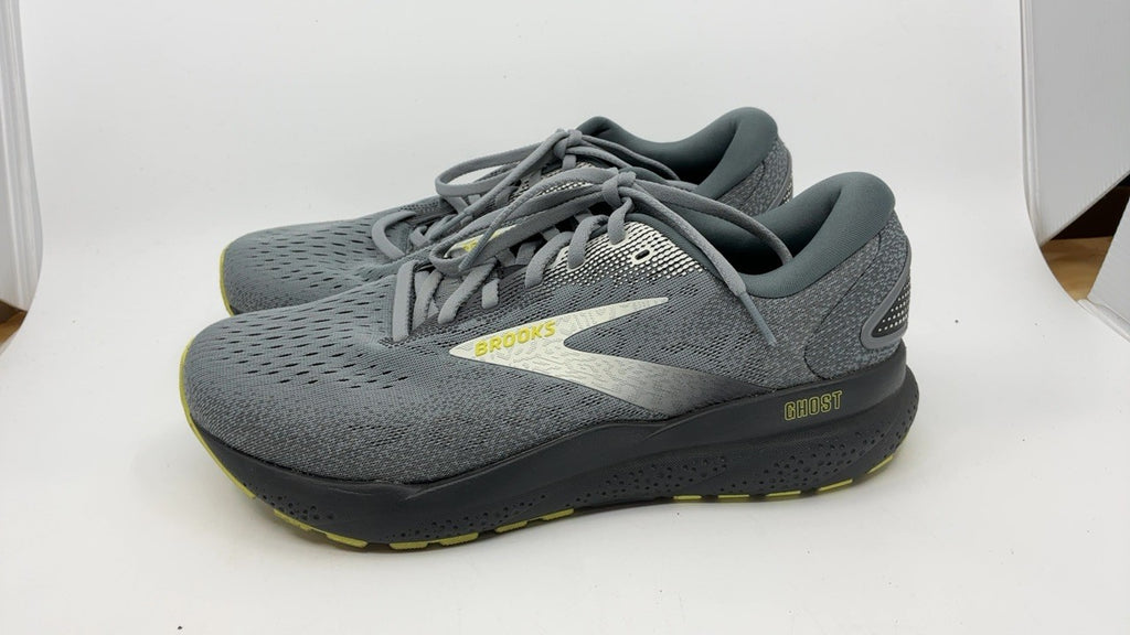 Brooks Men’s Ghost 16 Neutral Running Shoe - Primer/Grey/Lime - 9 X-Wide