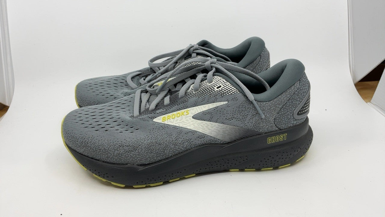 Brooks Men’s Ghost 16 Neutral Running Shoe - Primer/Grey/Lime - 9 X-Wide