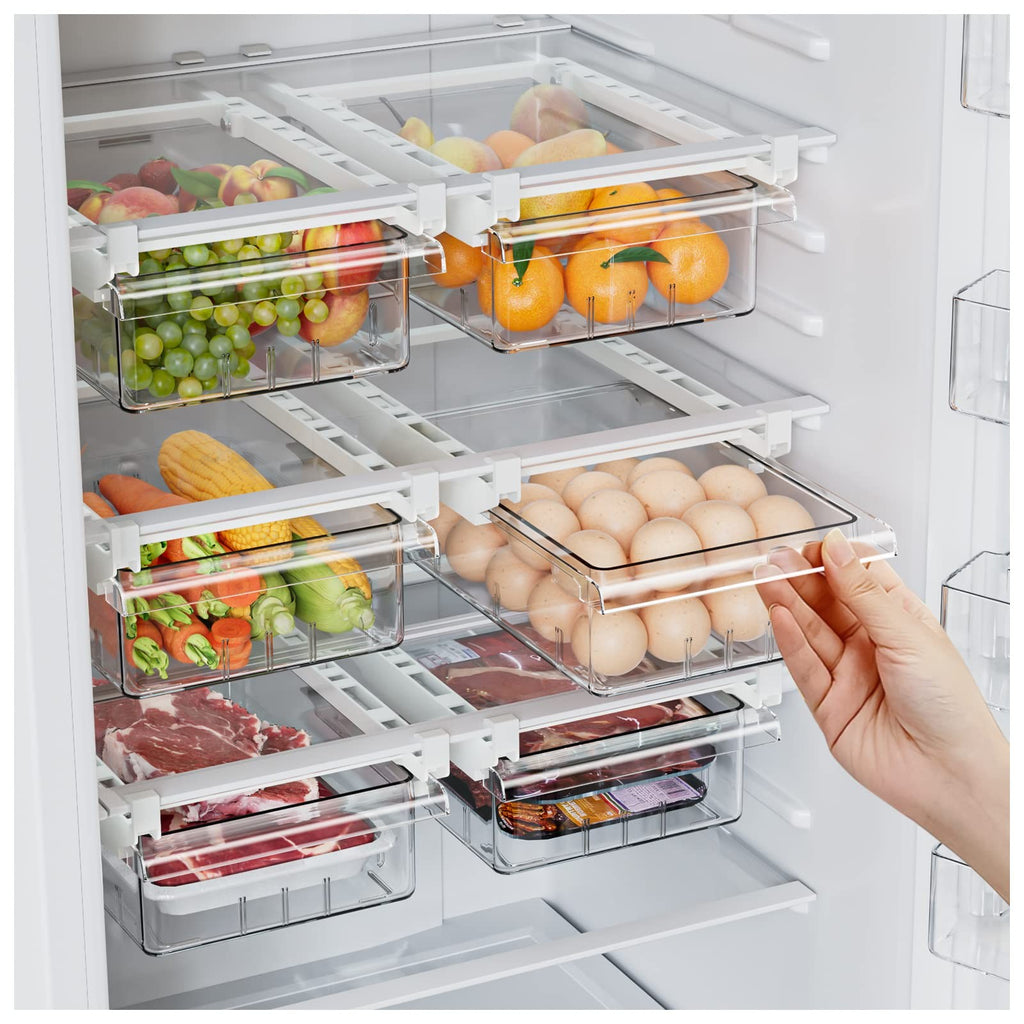 Refrigerator Drawer Organizer Set, 2 Pack, Food Storage, Fits 0.6 In Shelves