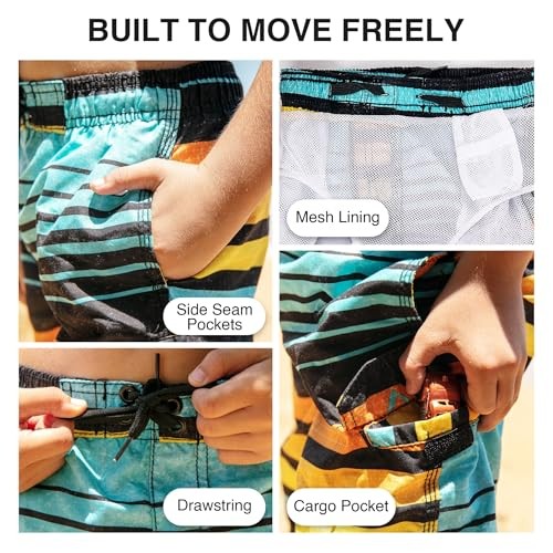 Kanu Surf Big Boys Echo Quick Dry Beach Swim Trunk, Echo Aqua, Large (14/16)