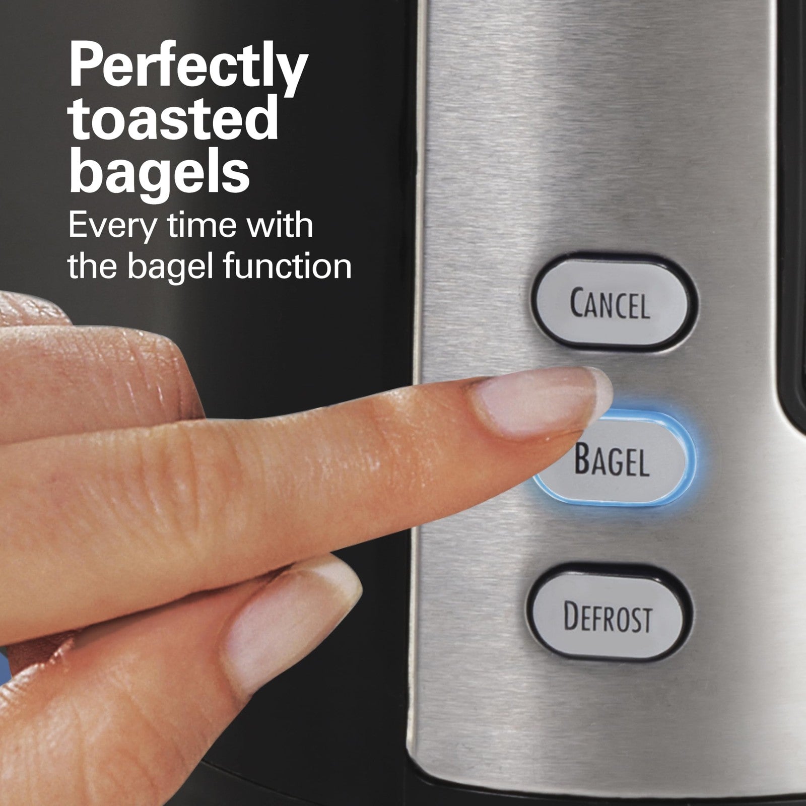 Hamilton Beach 2 Slice Toaster w/ Bagel Setting, Auto Shutoff, Black/Silver