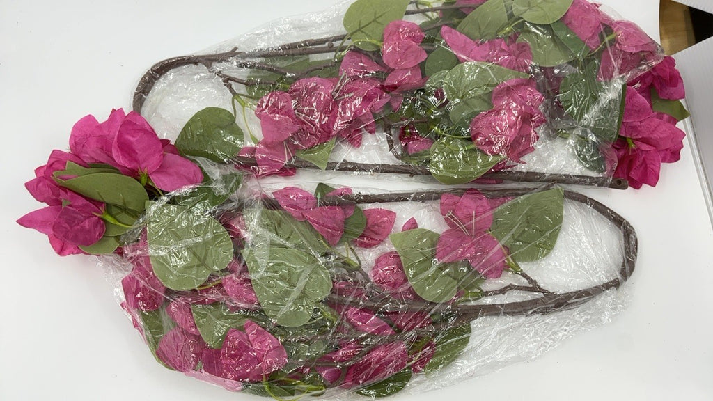 Artificial Bougainvillea Branches 33.46 In Red Silk Flowers - 2 Pcs