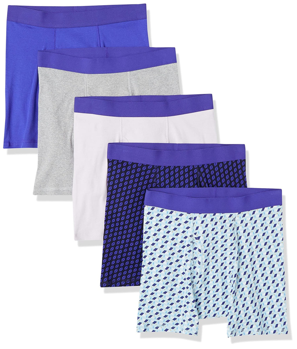 Men's Boxer Briefs 5-Pack, Cotton, Tag-Free, XX-Small, Mixed Prints