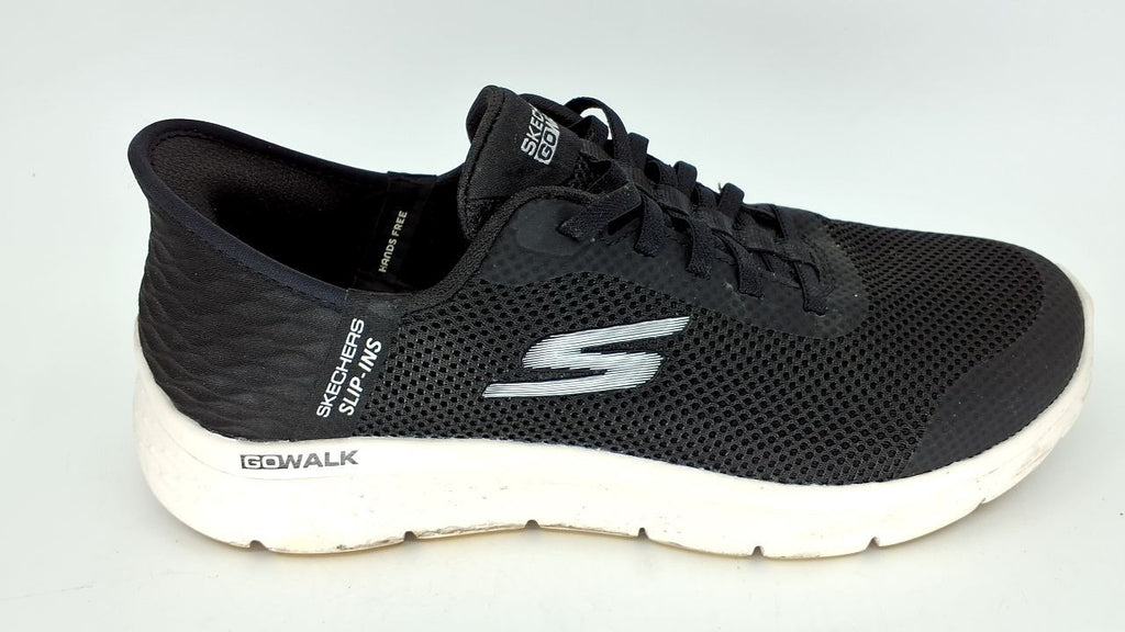 Skechers Women's Go Walk Flex Sneakers, Hands-Free, Black/White, 9 US