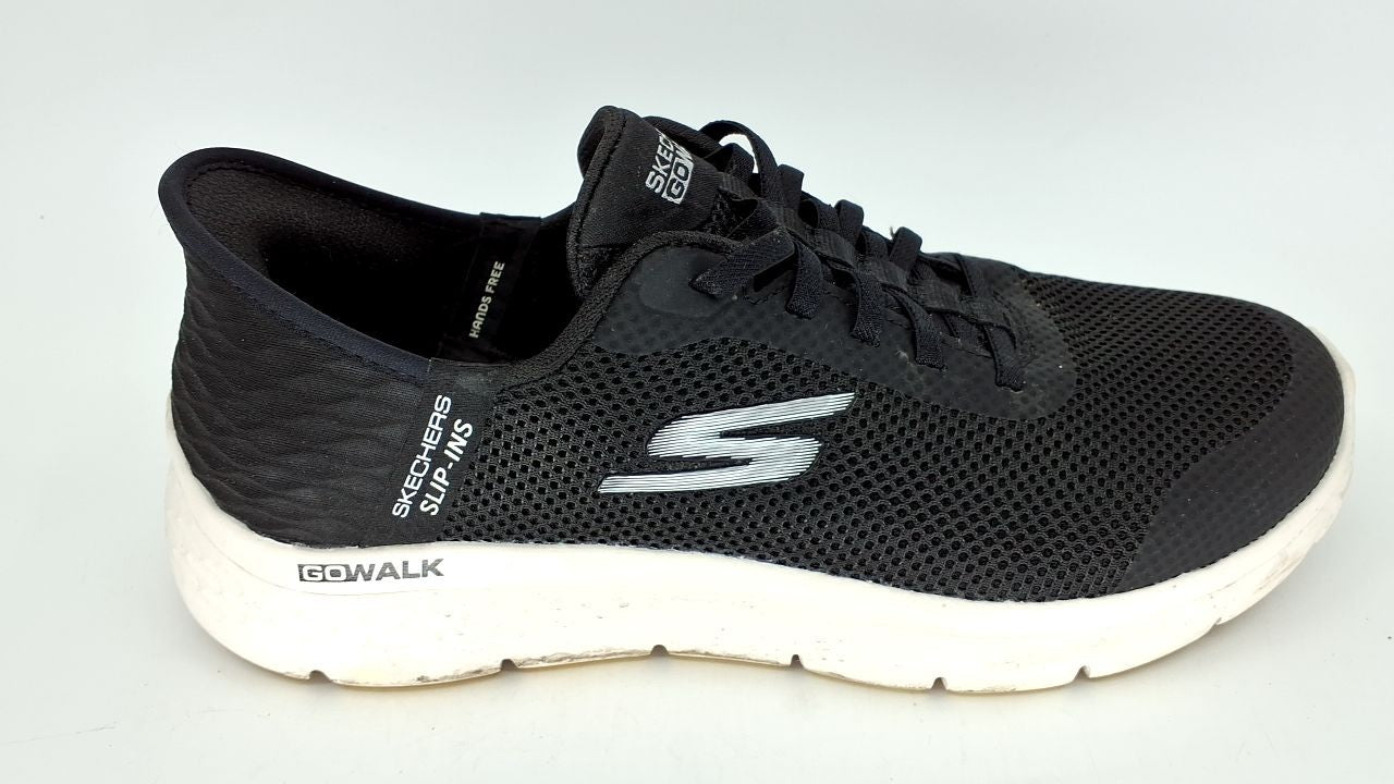 Skechers Women's Go Walk Flex Sneakers, Hands-Free, Black/White, 9 US