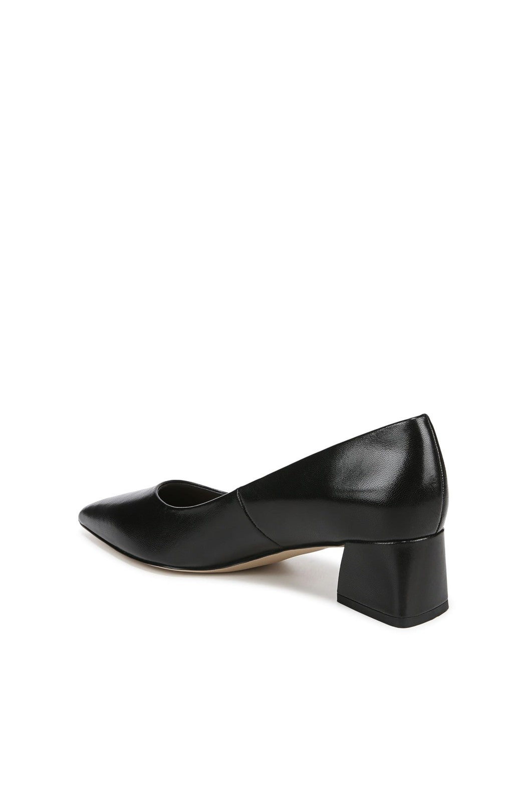 Franco Sarto Womens Racer Pointed Toe Block Heel Pump Black Leather 7 M