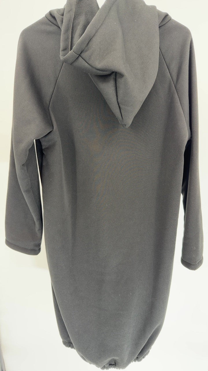 Full Size Zip Up Longline Hooded Outerwear Plus Size