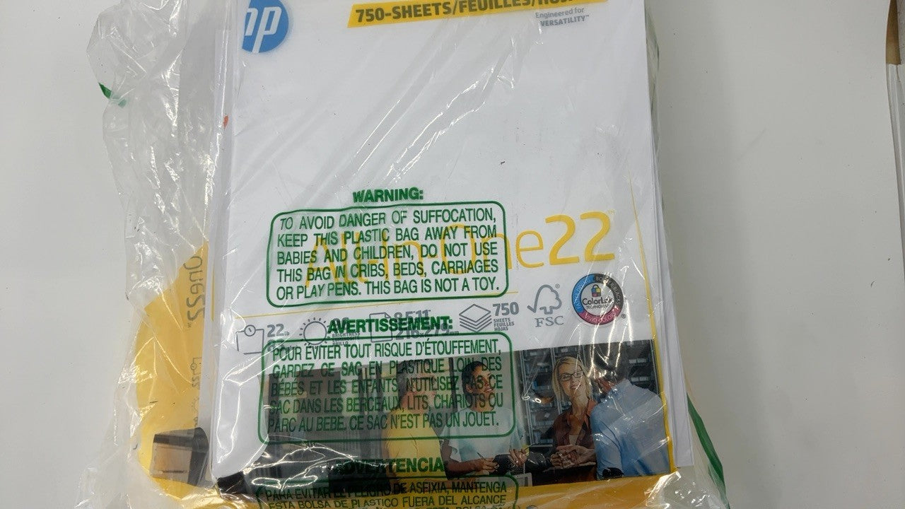 HP 22 lb All In One Paper 8.5x11 Mega Ream 750 Sheets FSC Certified