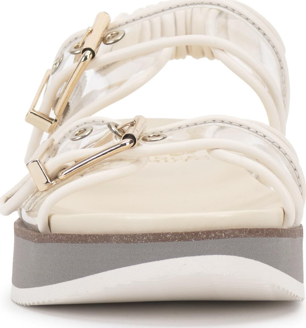 Vince Camuto Women's ANIVAY Sandal-Platform, Clear Coconut, 8