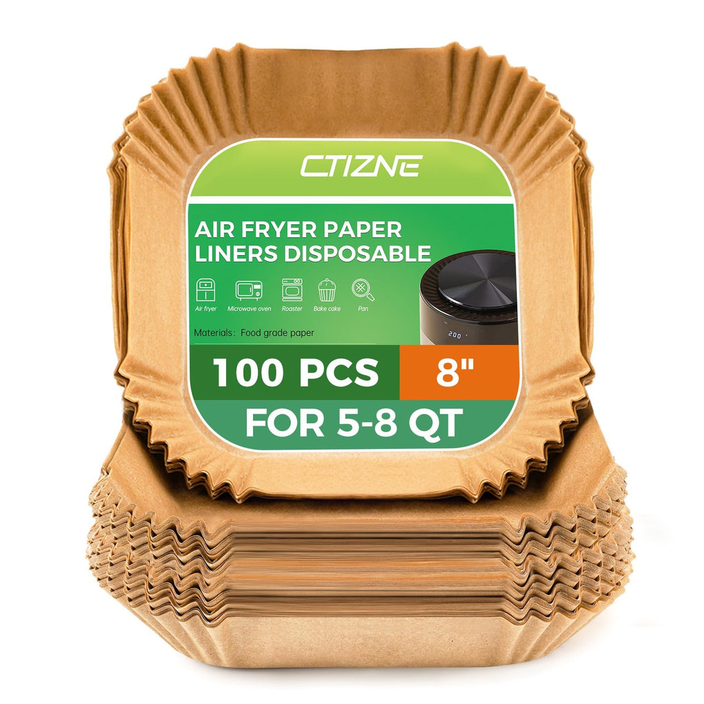Disposable Air Fryer Liners, 8In, 100Pcs, Unbleached Parchment