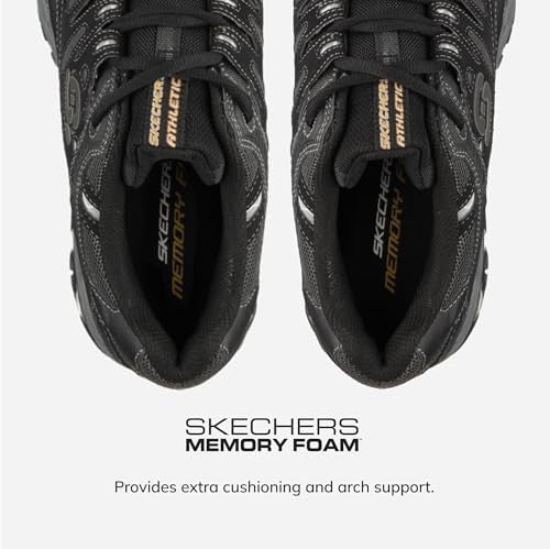 Skechers Mens Afterburn M. Fit Fashion-sneakers, Black/Charcoal, 10 US