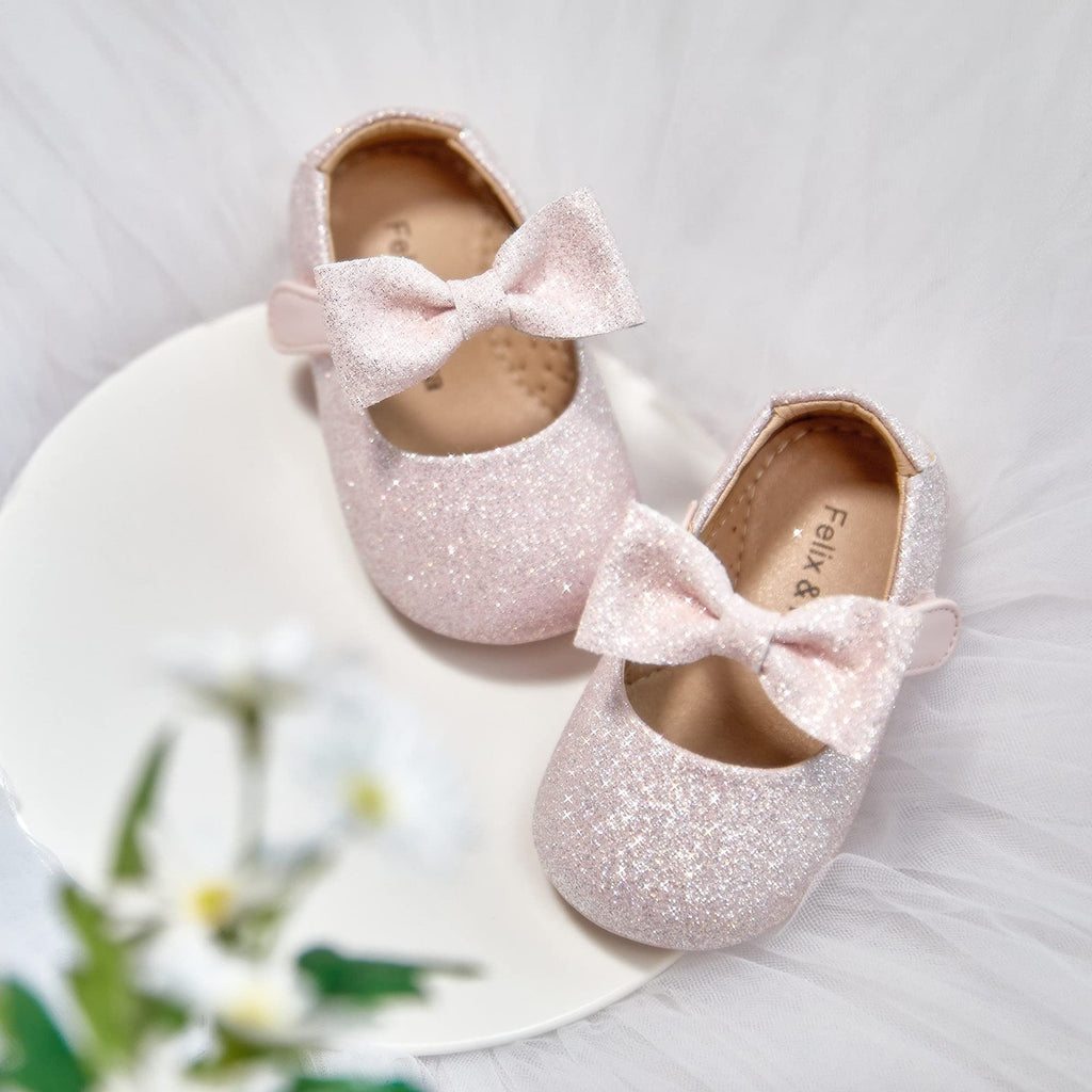 Felix & Flora Soft Sole Leather Baby Shoes - (Light Pink,12-18 Months Infant)