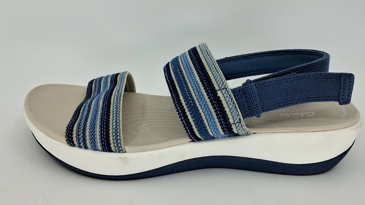 Clarks Women's Arla Stroll Flat Sandal, Blue Combi, 11