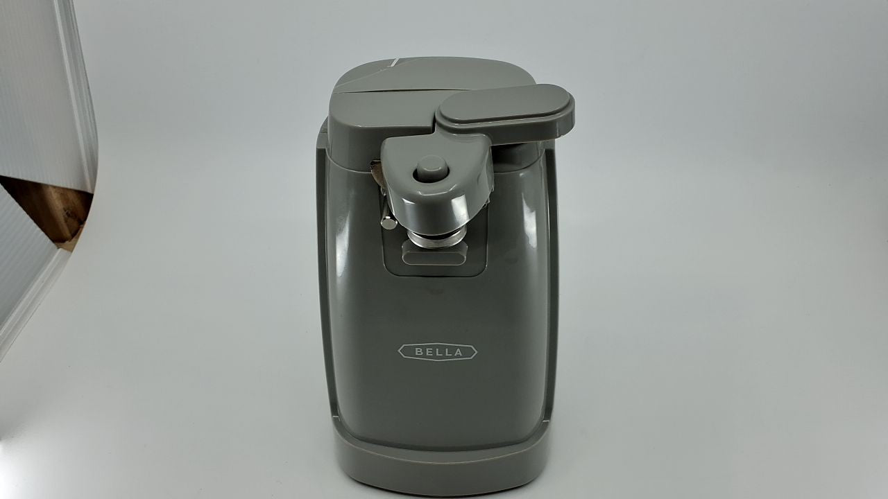BELLA Electric Can Opener w/ Knife Sharpener, Gray Stainless Steel