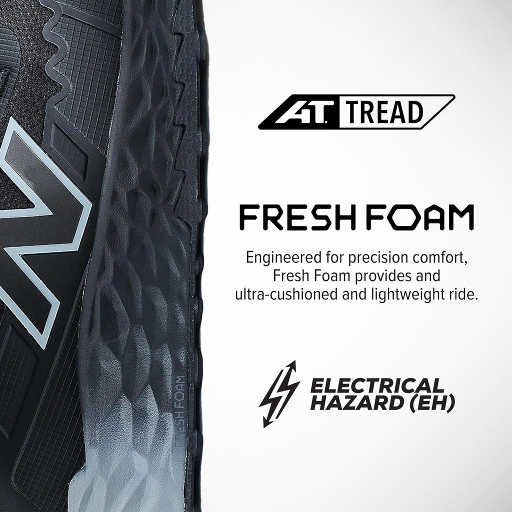 Fresh Foam Cremorne Safety Shoes Men 9 Black/Grey Non-Slip Electrical Hazard