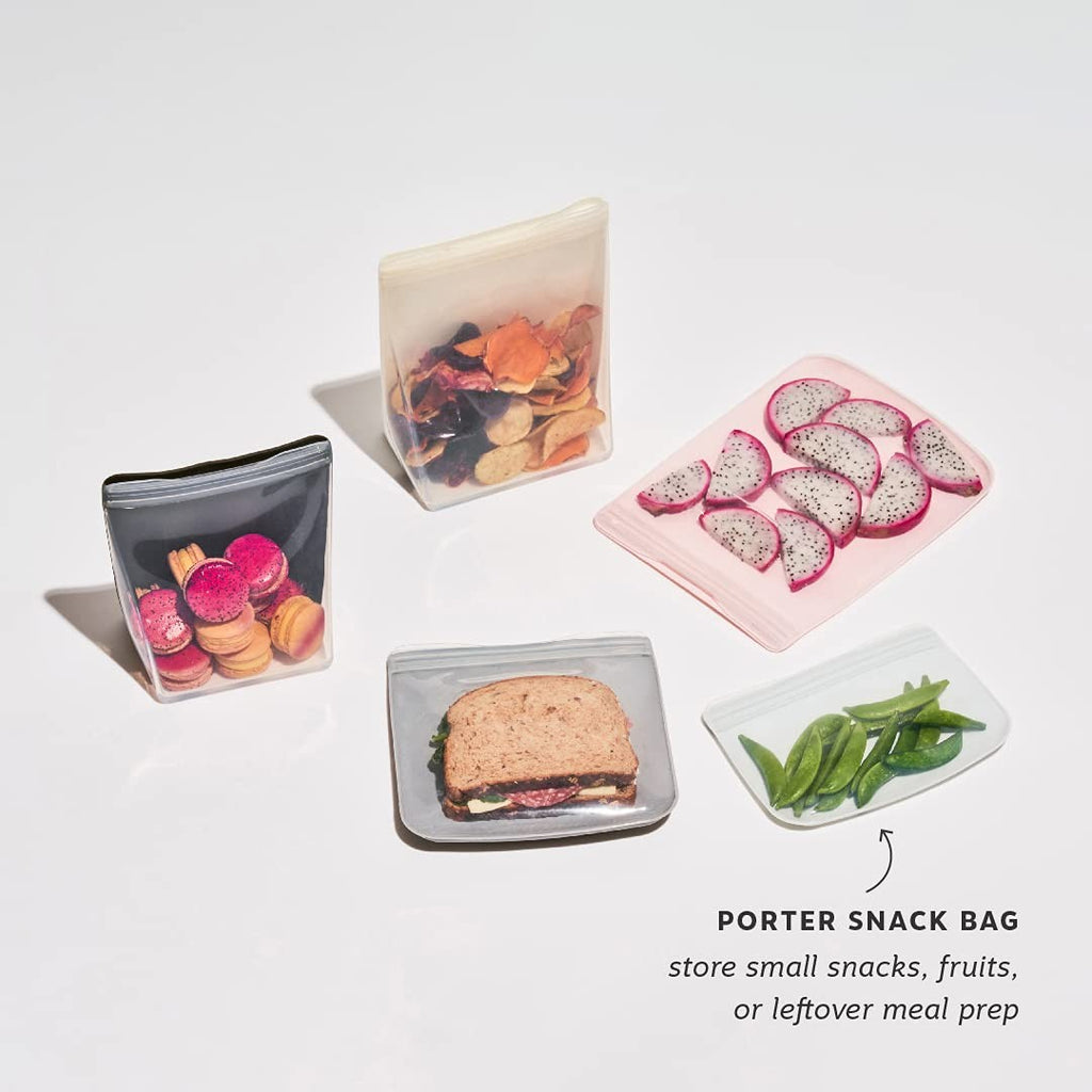 W&P 10oz Silicone Snack Bag, Blush, Microwave & Dishwasher Safe