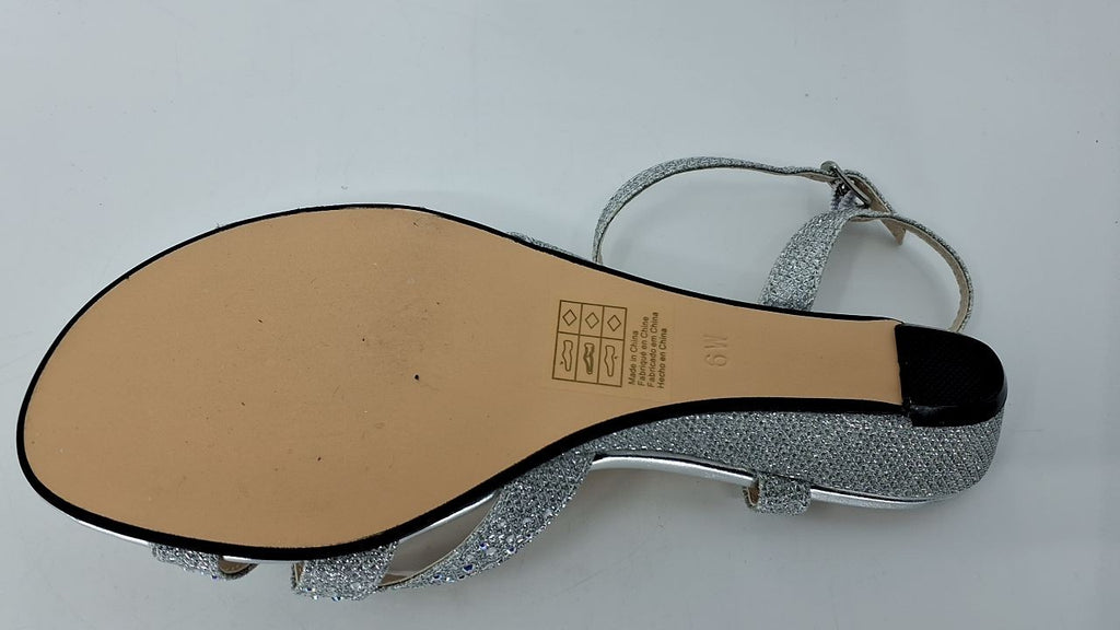 Touch Ups Women's Lena Sandal, silver, 6 W US