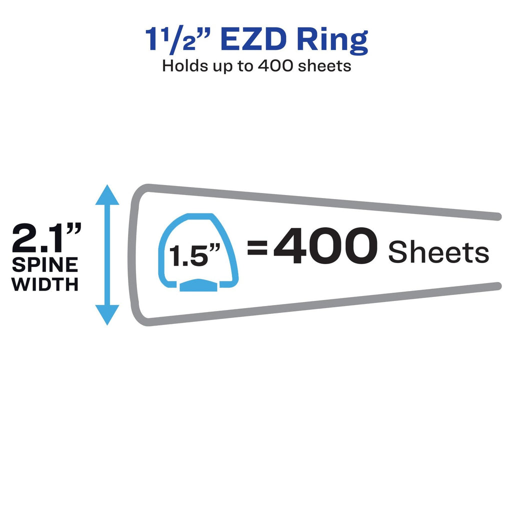 Avery Heavy-Duty Binder with 1.5-Inch One Touch EZD Ring, Blue (79885)