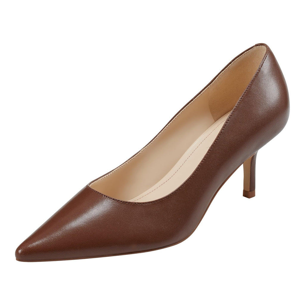 Marc Fisher Women's Alola Pump, Medium Brown Leather 210, 7.5